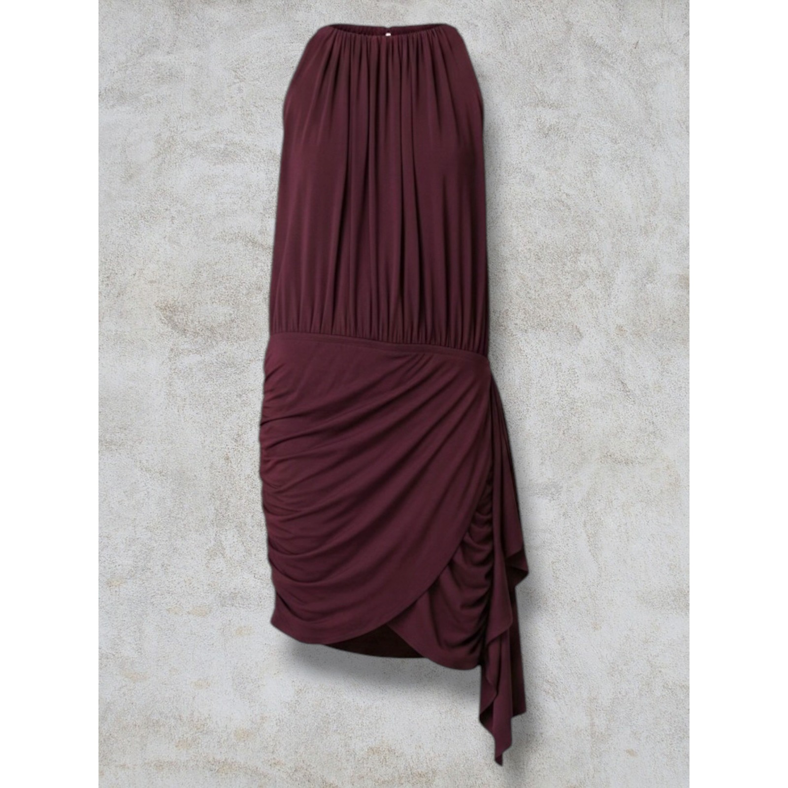 Free People Free-Est Plum Burgundy Open Back Pleated Mini Dress Small Nwt